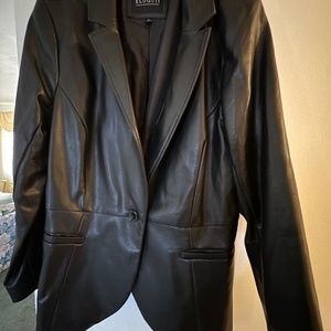Faux leather blazer. Gently worn